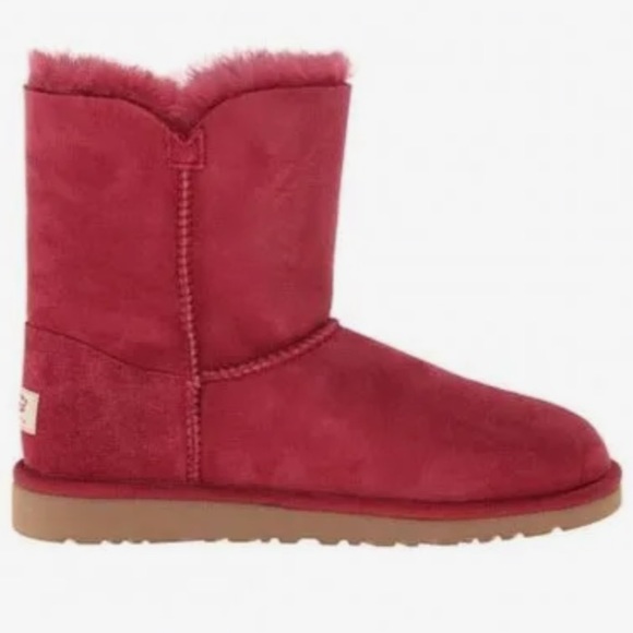 Ugg Bailey Buttoned Boots in Wine Red Color Size 6 - Picture 2 of 16